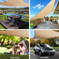 Instahut Shade Sail 5x5x5m Triangle 185GSM Sand
