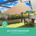 Instahut Shade Sail 5x5x5m Triangle 185GSM Sand