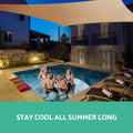 Instahut Shade Sail 5x5x5m Triangle 185GSM Sand
