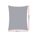 Instahut Shade Sail 3x5m Waterproof 220GSM Canopy Cloth