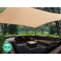 Instahut Shade Sail 2x4m Rectangle Sand 95% Waterproof Shade Cloth