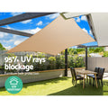Instahut Shade Sail 4x5m Rectangle Waterproof Sand 95% UV