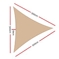 Instahut 5x5x5m Shade Sail Rectangle Sand Waterproof 95%