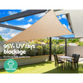 Instahut 5x5x5m Shade Sail Rectangle Sand Waterproof 95%