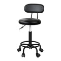 Artiss Salon Stool Swivel Chair Backrest Black