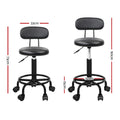 Artiss Salon Stool Swivel Chair Backrest Black