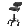 Artiss Salon Stool Swivel Chair Backrest Black