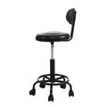 Artiss Salon Stool Swivel Chair Backrest Black