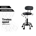 Artiss Salon Stool Swivel Chair Backrest Black