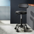 Artiss Salon Stool Swivel Chair Backrest Black
