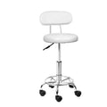 Artiss Salon Stool Swivel Chair White Backrest