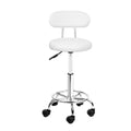 Artiss Salon Stool Swivel Chair White Backrest