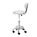 Artiss Salon Stool Swivel Chair White Backrest