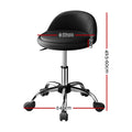 Artiss Salon Stool Swivel Chair with Backrest Black