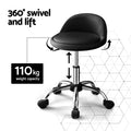 Artiss Salon Stool Swivel Chair with Backrest Black