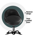 Artiss Salon Stool Swivel Chair with Backrest Black