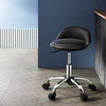 Artiss Salon Stool Swivel Chair with Backrest Black