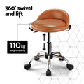 Artiss Salon Stool Swivel Chair with Backrest Black