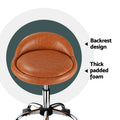 Artiss Salon Stool Swivel Chair with Backrest Black