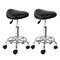 Artiss Salon Stool Saddle Swivel Chair Black x2