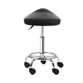 Artiss Salon Stool Saddle Swivel Chair Black x2
