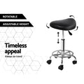 Artiss Salon Stool Saddle Swivel Chair Black x2