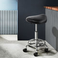 Artiss Salon Stool Saddle Swivel Chair Black x2