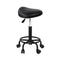 Artiss Salon Stool Saddle Swivel Chair Black