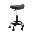 Artiss Salon Stool Saddle Swivel Chair Black