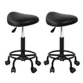 Artiss Saddle Stool Swivel Chair Black Gas Lift Salon