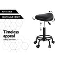 Artiss Saddle Stool Swivel Chair Black Gas Lift Salon