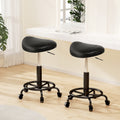 Artiss Saddle Stool Swivel Chair Black Gas Lift Salon