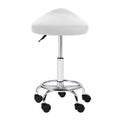 Artiss Salon Stool Saddle Swivel Chair White 2 Pack