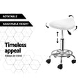 Artiss Salon Stool Saddle Swivel Chair White 2 Pack