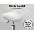 Artiss Salon Stool Saddle Swivel Chair White 2 Pack