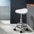 Artiss Salon Stool Saddle Swivel Chair White 2 Pack