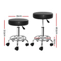 Artiss Salon Stool Swivel Chair Black Round 2 Pack