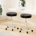 Artiss Salon Stool Swivel Chair Black Round 2 Pack
