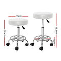 Artiss Round Swivel Salon Stool Chair White