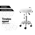 Artiss Salon Stool Swivel Chair White Round x2