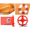 Keezi Kids Sandpit Wooden Boat 165cm w/ Canopy Bench Seat