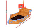 Keezi Wooden Sandpit Boat 165cm Bench Seat Beach Outdoor Toys
