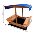 Keezi Kids Sandbox 120cm Wooden Sandpit with Canopy Seat