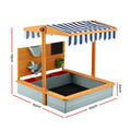 Keezi Kids Sandbox 110cm Wooden Canopy Cover Outdoor Toys Green