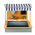 Keezi Kids Sandbox 110cm Wooden Canopy Cover Outdoor Toys Green