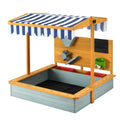 Keezi Kids Sandbox 110cm Wooden Canopy Cover Outdoor Toys Green