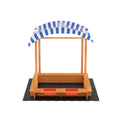 Keezi Wooden Sandpit 146cm with Canopy Water Basin