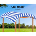 Keezi Wooden Sandpit 146cm with Canopy Water Basin