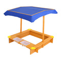 Keezi Kids Sandbox 103cm Wooden with Canopy Water Basin Toys