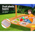 Keezi Kids Sandbox 103cm Wooden with Canopy Water Basin Toys